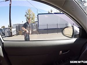 CAUGHT! black lady gets squirted sucking off a cop