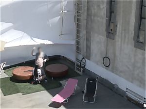 Raven Bay humped on the roof caught by spy web cam