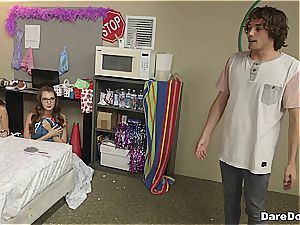 successful bastard plumbs 4 teenager angels in a dormitory room