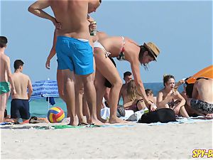 crazy fledgling large globes teens spycam Beach video